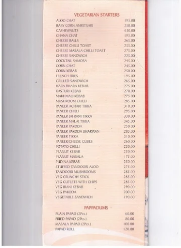 Lal Bagh Restaurant menu 