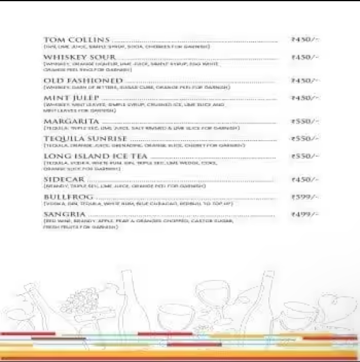 The Solitaire - Kohinoor Continental Hotel menu 