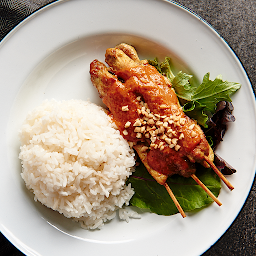 Chicken Satay Skewers with Rice