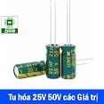 Tụ Hóa 16V 25V 35V 50V Các Giá Trị, Tụ Phân Cực Lọc Nguồn Chongx Các Giá Trị 10Uf 47Uf 100Uf 220Uf 470Uf 1000Uf 2200Uf