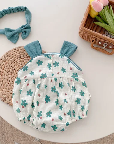Ademende bloemen romper voor baby's - 2