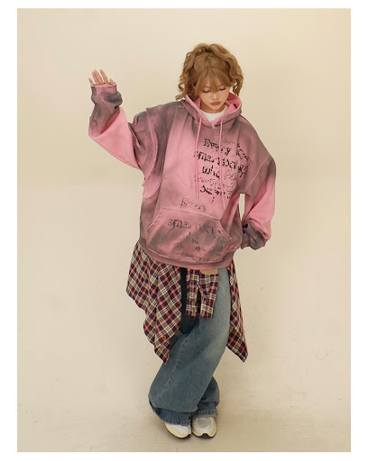 Title 3, Womens Fake Two-piece Hooded Sweater Loose Top