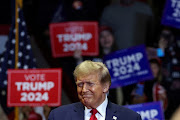 Republican presidential candidate and former US President Donald Trump speaks during a campaign rally at Winthrop Coliseum ahead of the South Carolina Republican presidential primary, in Rock Hill, South Carolina, US, February 23, 2024. 