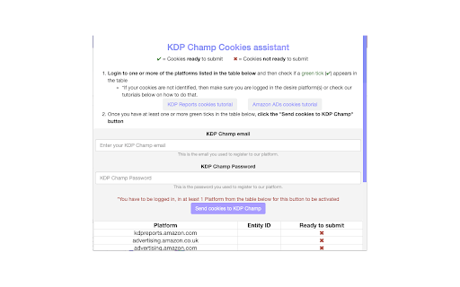 KDP Champ Cookies assistant