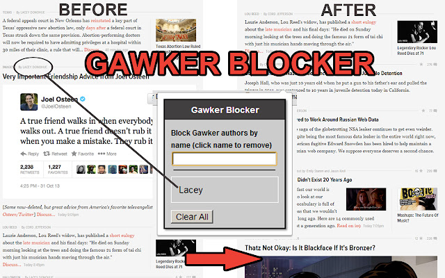 Kinja Blocker chrome extension