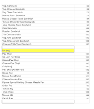 Pipasa NX Veg Diet menu 5