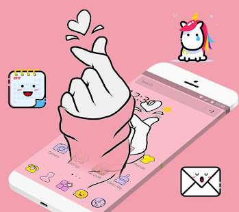 Pink Finger Heart Love Theme(圖2)-速報App