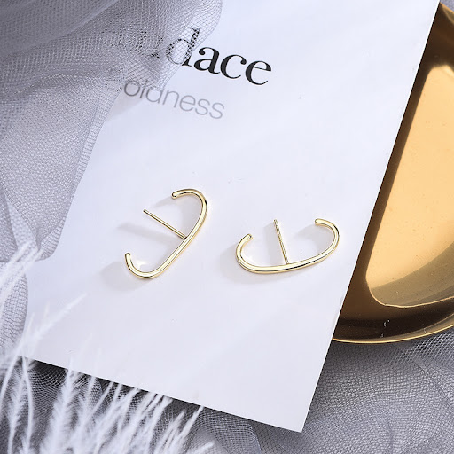 Title 5, S925 C-shaped Round Ring Earrings European And ...