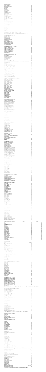 Landmark Restaurant Veg Diet menu 1