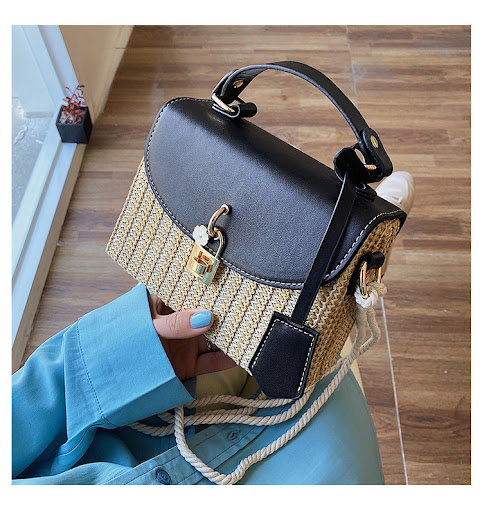 Title 4, Woven crossbody bag with a wild shoulder design...