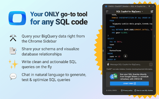 OWOX: SQL AI Copilot for BigQuery