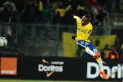 Khama Billiat of Sundowns challenge by Zamalek players during the CAF Champions League match between Mamelodi Sundowns and Zamalek at Lucas Moripe Stadium on July 27, 2016 in Pretoria, South Africa. 