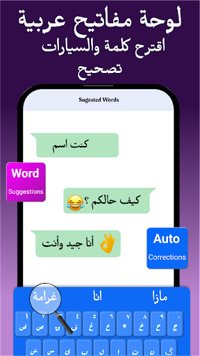 Screenshot Arabic typing keyboard - fonts