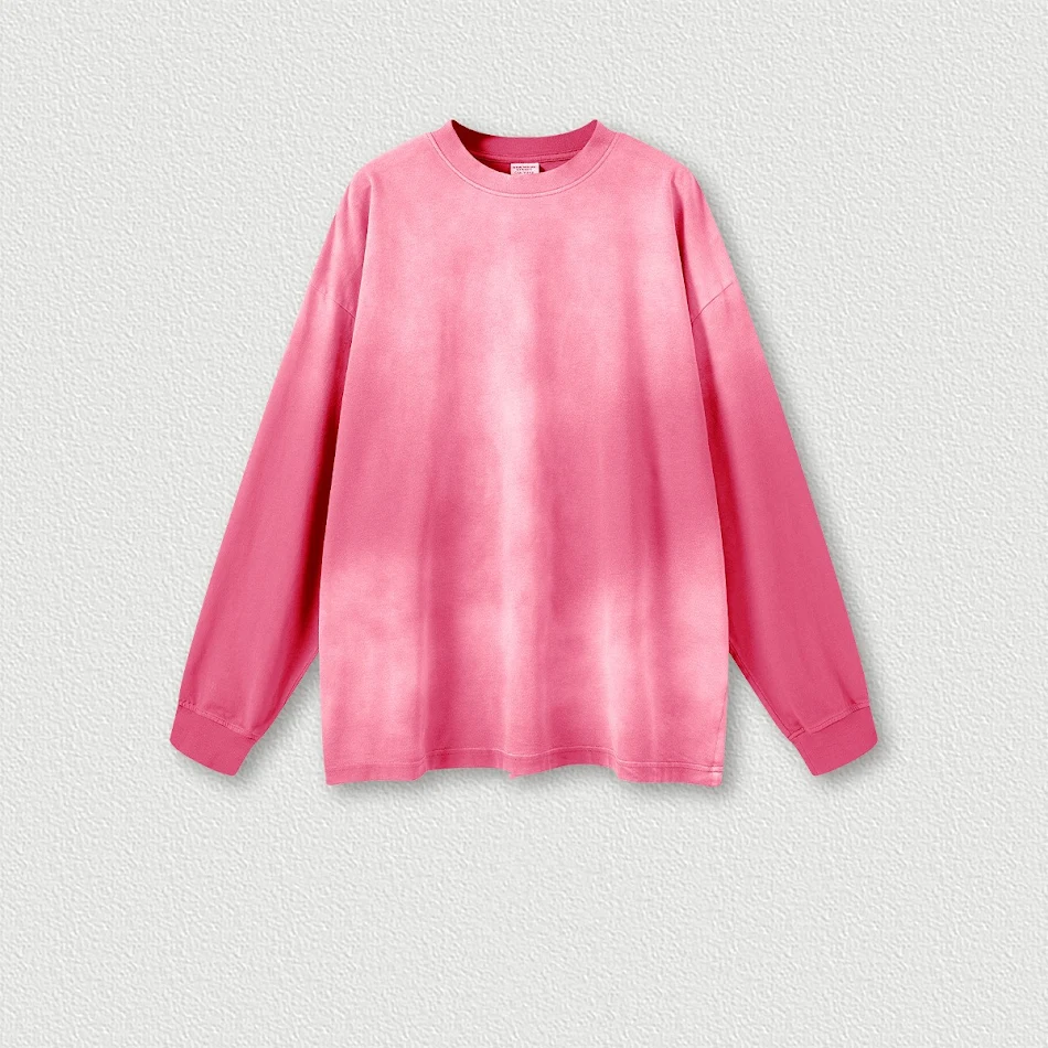 Camiseta de manga larga holgada para pareja, estilo retro desgastado, comodidad y estilo casual para él y ella, ideal para uso diario.