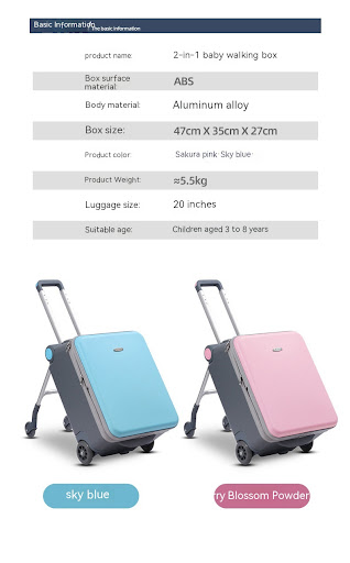 Title 7, Childrens Multifunctional Trolley Case Sit and...