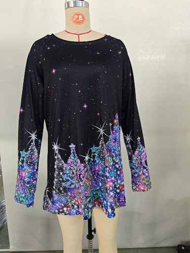 Title 4, Womens Fashion Christmas Printed T-shirt, styl...