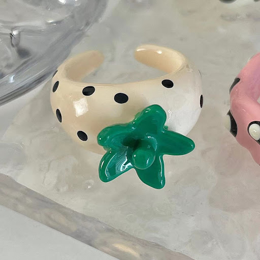 Title 1, Handmade Oil Dripping Ring with Polka Dot Irreg...