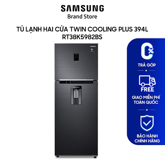 [Mã Elmall6 Giảm 6% Đơn 300K] Tủ Lạnh Hai Cửa Samsung Twin Cooling Plus 394L Rt38K5982Bs