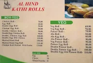 Al-Hind Sagar Kathi Rolls menu 1