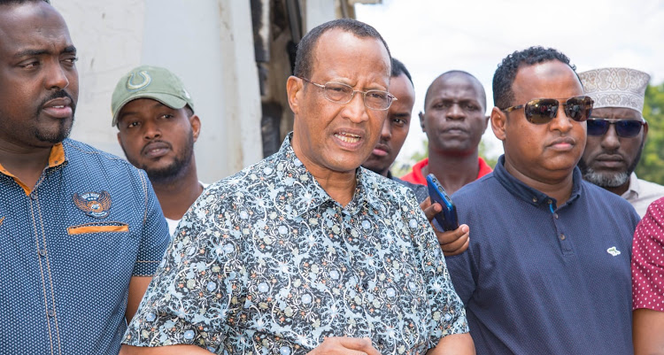 Garissa Governor Nathif Jama when he launched the town cleaning drive on Tuesday, September 27, 2022