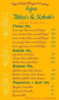 Agra Tikka's & Kebab's menu 1