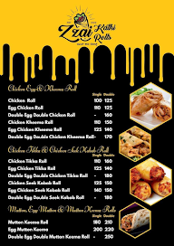 Zzai Kathi Rolls menu 2