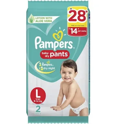 Pampers L 2pcs Mrp-28/- - 2 pcs