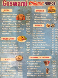 Goswami Chinese menu 1