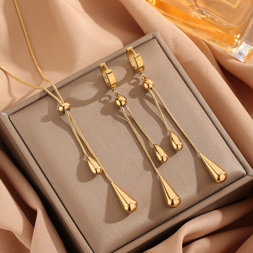 Title 2, Tassel Necklace And Earrings Suite Fashion – El...