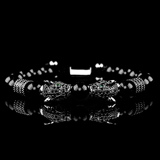 Title 3, Vintage Leopard Head Agate Woven Bracelet, time...