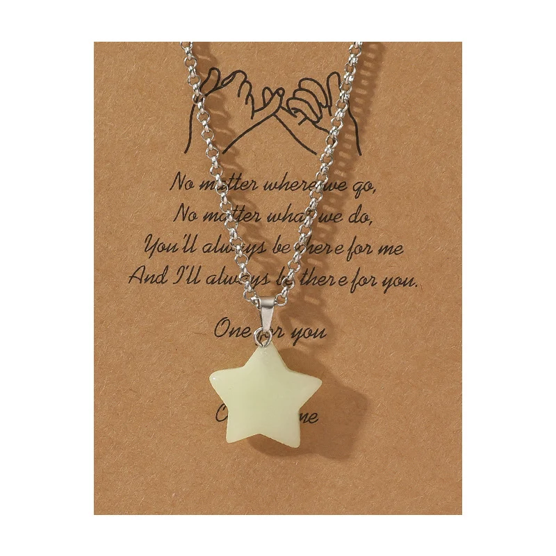 Heren- en damesmode eenvoudige lichtgevende hangerketting. Een stijlvol accessoire dat oplicht in het donker, perfect voor elke outfit.