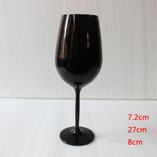 Title 7, Black Wine Glass Crystal Handmade Home Decorati...