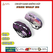 Chuột Chơi Game Không Dây Gaming Wolf X8 - Chuột Máy Tính Không Dây Có Led 7 Màu Rgb, Pin Sạc Dùng Cực Lâu