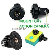 Mount Gắn Đầu Gậy Tự Sướng, Tripod Phụ Kiện Cho Action Camera Xiaomi, Gopro, Sjcam, Eken, Amkov, Andoer...