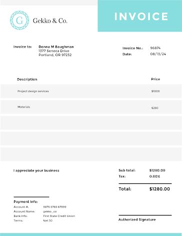 Gekko & Co. - Invoice template