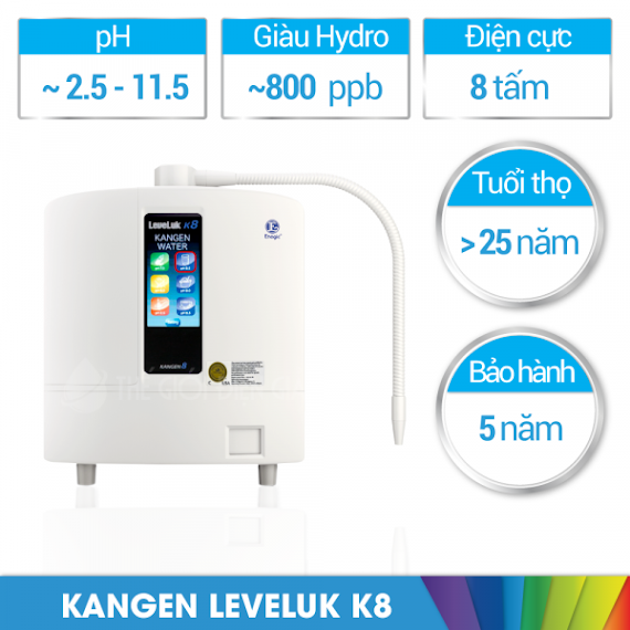 [Hàng Chính Hãng] Máy Lọc Nước Ion Kiềm Kangen Enagic Leveluk K8 Nhật Bản