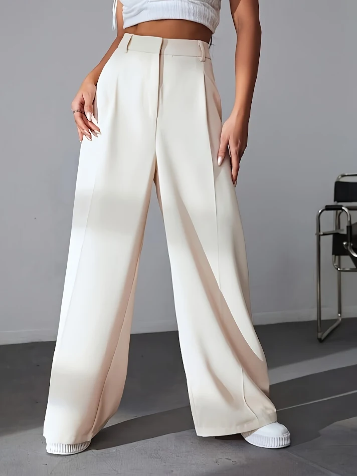 Ženske široke pantalone visokog struka, sliming, ležerne, ravne Mop pantalone, udobne i elegantne za svakodnevno nošenje.