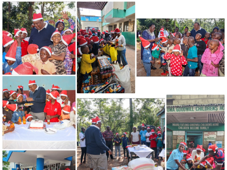 Pictures of former President Uhuru Kenyatta and his family when they shared Christmas goodies with various Children's Homes on December 23, 2023.