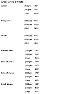 Jodha Sweets & Namkeen menu 2