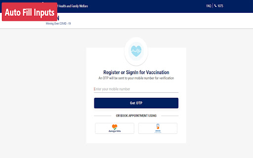 Auto Inputs Vaccination APPOINTMENT 