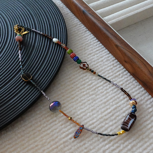 Title 5, Dopamine Color Natural Stone Necklace Geometry ...
