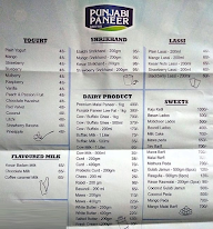 Punjabi Paneer menu 1