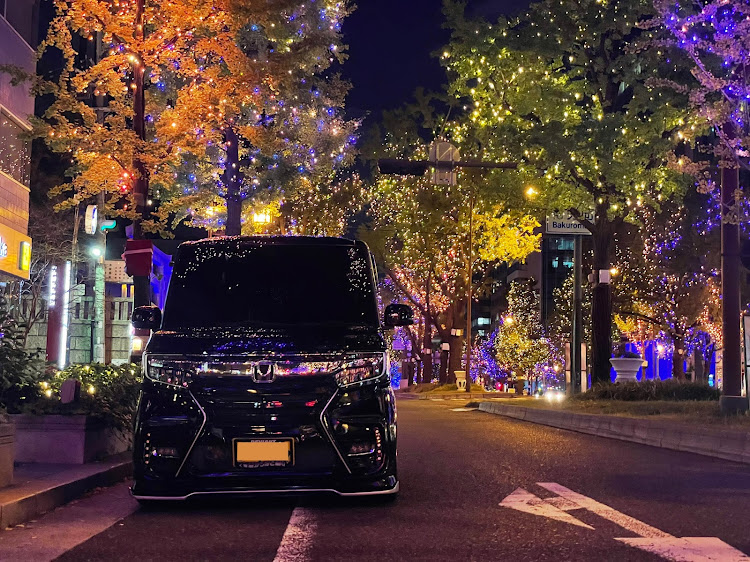 Nボックスカスタムのフルスモ・work Seeker FX・御堂筋イルミネーションに関するカスタム事例の投稿画像1枚目