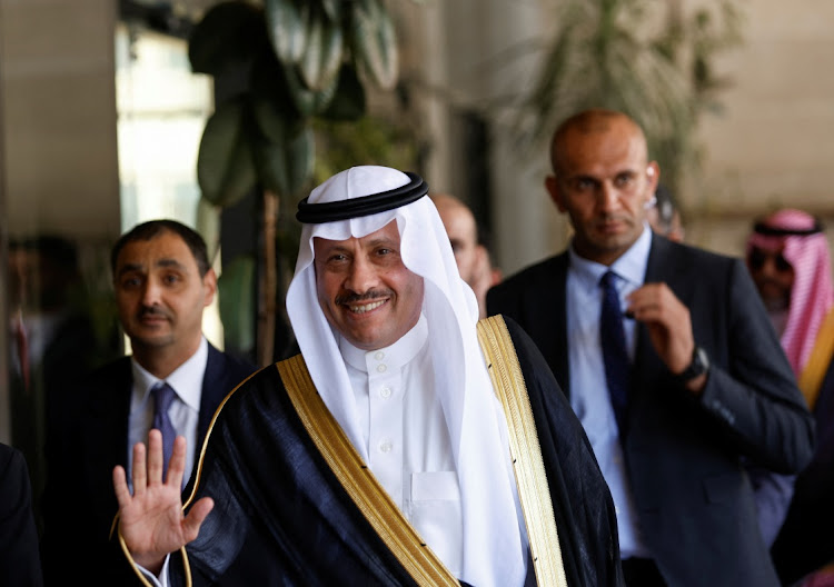 Saudi ambassador Nayef al-Sudairi visits Ramallah in the West Bank, September 26 2023. Picture: MOHAMAD TOROKMAN/REUTERS