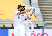 India captain Virat Kohli bats on day one of the third Test against SA at Newlands in Cape Town on January 11 2022.