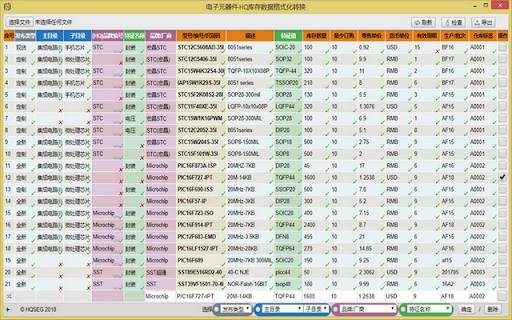 Electronic Parts · Excel Import