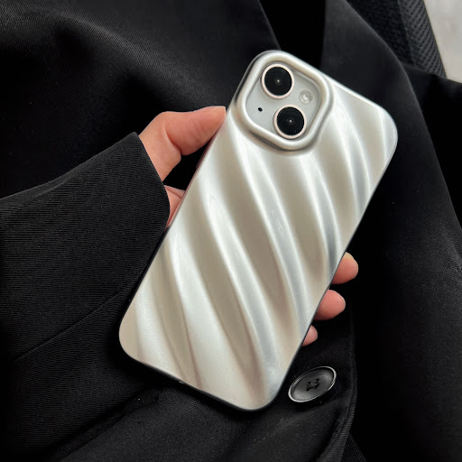 Title 4, Small Premium Silver Water Wave Silicone Phone ...