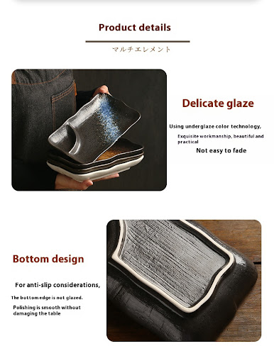 Title 13, Ceramic Compartment Tray Barbecue Dim Sum Plate...
