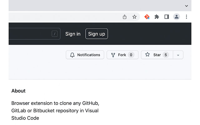 Clone in VS Code chrome extension
