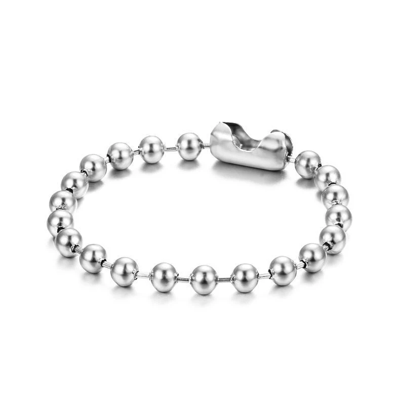 Bracelet homme en acier inoxydable à boules rondes, un accessoire élégant et durable. Parfait pour un look quotidien et sophistiqué.